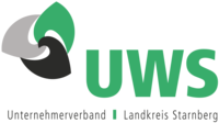 Abbildung Logo drei Grafik Blätter mit grüner Beschriftung von UWS